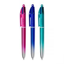 Caneta esferográfica 1.0 retrátil Degradê Metálica 4 cores - unidade - Bic