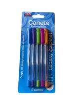 Caneta Esferográfica 1.0mm Glossy Espiral 5 Cores