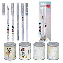 Caneta Esferográfica + 4 Lapis + Apontador Disney 100 Anos