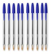 Caneta Esferográfica Bic Clássica 1.0 Mm Cristal Azul 10un