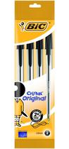 Caneta esferográfica BIC Cristal Black Medium Point (1,0 mm) x4 Caneta esferográfica BIC Cristal Black Medium Point (1,0 mm) x4