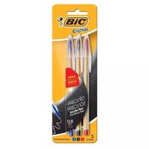 Caneta Esferográfica BIC Cristal Precisão 3 Cores Ponta Fina de 0.8mm Escrita Macia Tampa Ventilada - 3 Unidades Caneta Esferográfica BIC Cristal Precisão 3 Cores Ponta Fina de 0.8mm Escrita Macia Tampa Ventilada - 3 Unidades