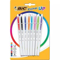 Caneta Esferográfica BIC Cristal UP 8 Cores Vibrantes Ponta Média 1,2mm Singularidade e Autenticidade - BT 8 Unidades