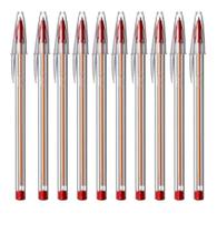 Caneta Esferográfica Bic Fina Cor Vermelho 0.8mm Kit C/10 Un Caneta Esferográfica Bic Fina Cor Vermelho 0.8mm Kit C/10 Un