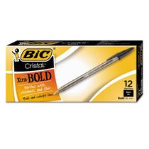 Caneta esferográfica BIC MSB11BK Cristal Xtra Bold 1,6 mm preta, pacote com 12 Caneta esferográfica BIC MSB11BK Cristal Xtra Bold 1,6 mm preta, pacote com 12