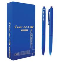 Caneta Esferográfica BP-1 Retrátil 1.0 Azul Ponta Média 12un Pilot Super Macia Confortável Fabricação Japonesa Ideal para uso Escolar ou Escritório