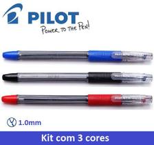 Caneta Esferográfica BPS Grip 1.0 Pilot Kit C/3 Az/Vm/Pt
