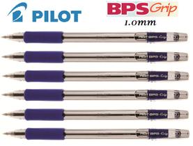 Caneta Esferográfica BPS Grip 1.0mm Pilot Kit com 6 Azul