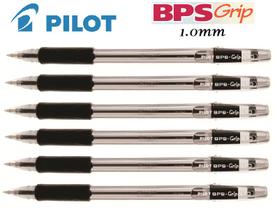 Caneta Esferográfica BPS Grip 1.0mm Pilot Kit com 6 Preta