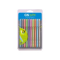 Caneta esferográfica cis bpx 0,7mm estojo c/ 10 cores