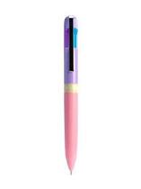 Caneta Esferográfica Cis Candy 4 Cores em 1 - Modelo 3: Vermelho, preto, roxo e azul claro