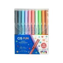 Caneta Esferográfica CiS FUN Ponta Fina 0.7mm 10 Unidades Cores Sortidas Corpo Triangular Vibrantes Caneta Esferográfica CiS FUN Ponta Fina 0.7mm 10 Unidades Cores Sortidas Corpo Triangular Vibrantes