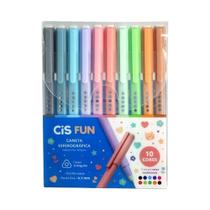 Caneta Esferografica Cis Fun Triangular 0,7mm C/10 Cores Cor Da Tinta Colorida Caneta Esferografica Cis Fun Triangular 0,7mm C/10 Cores Cor Da Tinta Colorida
