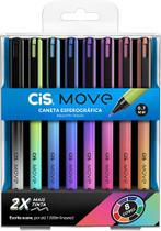 Caneta Esferográfica Cis Move 0.7mm 08 Cores Ponta Agulha