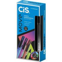 Caneta Esferográfica Cis Move 0.7mm Preta 12un - Sertic