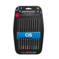 Caneta Esferográfica Cis Pentonic Com 10 Cores Caneta Esferográfica Cis Pentonic Com 10 Cores