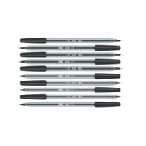 Caneta esferografica cis scrit 0,7 mm preta kit com 10 unds PRETA