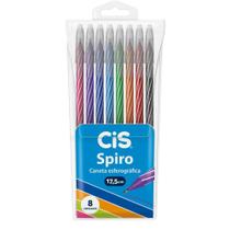 Caneta Esferográfica CIS Spiro 0,7MM 8 Cores