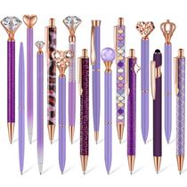 Caneta esferográfica Colarr Crystal Diamond Glitter 16 unidades roxa