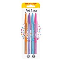 Caneta Esferográfica Colorida 1.0mm JetLux 4 Cores - COMPACTOR Caneta Esferográfica Colorida 1.0mm JetLux 4 Cores - COMPACTOR