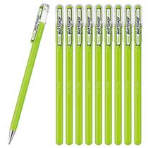 Caneta Esferográfica Colorida Pentel Matte Hop Amarelo Verde Pacote com 10