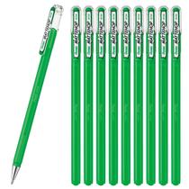 Caneta Esferográfica Colorida Pentel, Matte Hop, Verde, Pacote com 10 K110-VD