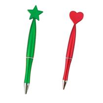 Caneta Esferográfica com Detalhes de Coração e Estrela Tinta Preta