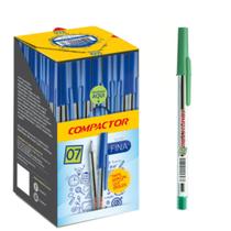 Caneta Esferográfica Compactor 07 - Caixa C/ 50 Unid - Verde