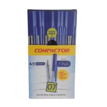 Caneta esferografica compactor 07 fina azul com 50 unidades