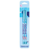 Caneta Esferográfica Compactor 07 Pop Mentos Escrita Fina 0,8MM Kit com 2 Unidades Azul