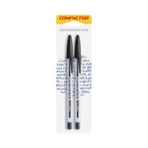 Caneta Esferográfica Compactor Top 2000 1.0mm Preta com 2 Unidades Caneta Esferográfica Compactor Top 2000 1.0mm Preta com 2 Unidades