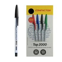 Caneta Esferográfica Compactor Top 2000 Preto C/50