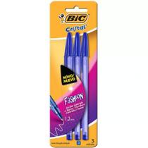 Caneta esferográfica Cristal Fashion 1.2 Azul com 3 unidades - Bic