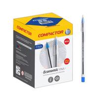 Caneta Esferográfica Economic Fina 0.7mm Azul CX C/100 - Compactor