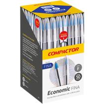 Caneta Esferográfica Economic Fina Azul Caixa com 50