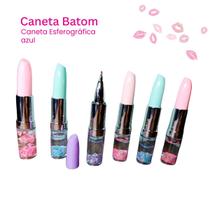 Caneta Esferográfica Estilo Batom com Confetes Coloridos Caneta Esferográfica Estilo Batom com Confetes Coloridos