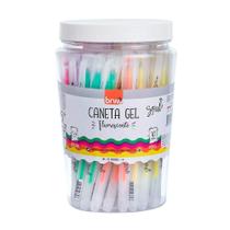 Caneta Esferográfica Gel Fluorescente 1.0 mm - Multicolor / 5 Cores variadas - Conforme disponibilidade de estoque 1 Unidade / BRW