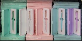 Caneta Esferográfica Metálica Detalhe em Dourado kit 10 CR