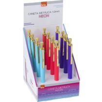 Caneta Esferográfica Metálica Neon 1.0MM com CLICK Display com 12 Unidades Caneta Esferográfica Metálica Neon 1.0MM com CLICK Display com 12 Unidades