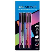 Caneta Esferográfica Move 0.7mm Com 5 Cores Cis
