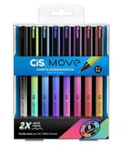 Caneta Esferográfica Move 0.7mm Estojo Com 8 Cores Cis