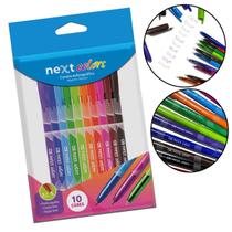 Caneta Esferográfica Next Color Cis 0,7mm Ponta Fina 10 Cores
