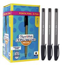 Caneta Esferográfica Paper Mate Kilometrica 0.7mm Preta C/50