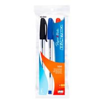 Caneta Esferográfica Papermate Km 100 Retrátio 1.0mm Azul/Preta/Vermelha 3 Unidades - Item Sortido Caneta Esferográfica Papermate Km 100 Retrátio 1.0mm Azul/Preta/Vermelha 3 Unidades - Item Sortido