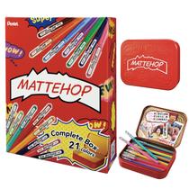 Caneta Esferográfica Pentel Matte Hop Conjunto com 21 Cores 1,0 mm Caneta Esferográfica Pentel Matte Hop Conjunto com 21 Cores 1,0 mm