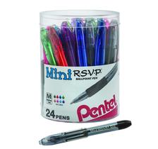 Caneta esferográfica Pentel R.S.V.P. Mini, tinta variada de 1 mm, pacote com 24