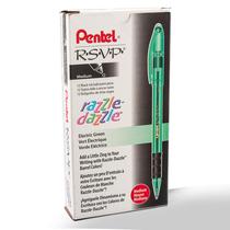 Caneta esferográfica Pentel RSVP Razzle-Dazzle 1,0 mm, tinta preta, pacote com 12 Caneta esferográfica Pentel RSVP Razzle-Dazzle 1,0 mm, tinta preta, pacote com 12