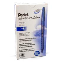 Caneta esferográfica Pentel RSVP RT Colors 1,0 mm, tinta azul, pacote com 12 Caneta esferográfica Pentel RSVP RT Colors 1,0 mm, tinta azul, pacote com 12