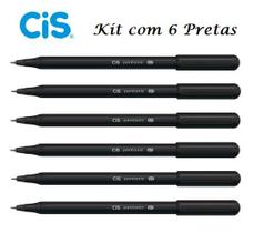 Caneta Esferográfica Pentonic 0,7 Cis - Kit Com 6 Pretas Caneta Esferográfica Pentonic 0,7 Cis - Kit Com 6 Pretas