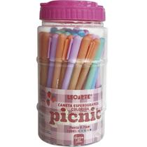 Caneta Esferográfica Picnic 0,7MM - 5 Cores - Pote com 50 Unidades